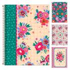 Caderno Espiral 10 Materias Le Vanille 160 Folhas Flores