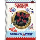 Caderno Espiral Capa Dura 1 Matéria Stranger THINGS 80 Folhas - Pacote com 04