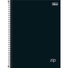 Caderno Espiral Capa Dura Universitário 1 Matéria Zip Preto 80 Folhas