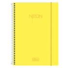 Caderno espiral capa dura universitário 1x1 - 80 folhas - Neon Amarelo - Tilibra