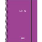 Caderno Espiral Capa Plástica Universitário 1 Matéria Neon Roxo 80 Folhas