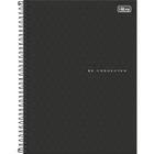 Caderno Espiral Capa Plástica Universitário 10 Matérias Neon Connect Masculino 160 Folhas - Preto