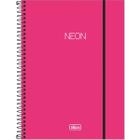 Caderno Espiral Capa Plástica Universitário 10 Matérias Neon Pink 160 Folhas Tilibra