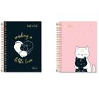 Caderno Espiral Colegial Cute Cat 10 Matérias 160 Folhas CADERSIL