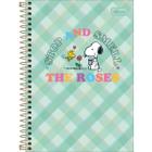 Caderno Espiral Snoopy Roses Capa Dura 1 Matéria 80 Folhas