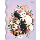 Caderno Espiral Univ 1 Matéria Purrfect Cats 80 Folhas Tilibra