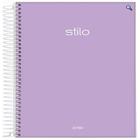 Caderno espiral univ cd 10x1 160fls stilo lilas pastel fsc jandaia 68854 77