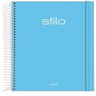 Caderno espiral univ pp 1x1 80fls stilo azul pastel fsc jandaia 68860 77