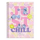 Caderno Espiral Universitário 1 Matéria Capa Dura Personagem Disney Stitch 80 Folhas - Foroni