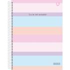 Caderno Espiral Universitário 1 Matéria Cristales Tons Pastel 80 Folhas Capa Dura Animativa
