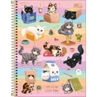 Caderno Espiral Universitário 10 Matérias Purrfect Cat 160 Folhas Capa Dura Tilibra