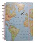 Caderno Inteligente Grande- Gocase Mapa Mundi Azul- 80Fls