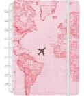 Caderno Inteligente Grande- Gocase Mapa Mundi Rosa- 80Fls