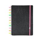 Caderno Inteligente Lets Glitter Neon Black Preto Ci Tamanho Grande de Disco 80 Folhas