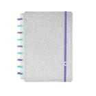 Caderno Inteligente Lets Glitter Silver Prata Ci Tamanho Médio de Disco 80 Folhas