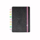 Caderno inteligente médio Lets Glitter Neon Black CIMD3133