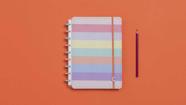 Caderno medio arco iris pastel caderno inteligente