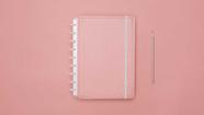 Caderno medio rose pastel caderno inteligente