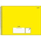 Caderno meia pauta Jandaia stiff amarelo espiral 80 folhas