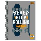 Caderno Never Stop Rolling 10 Matérias 160 Folhas - Tilibra