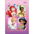 Caderno Pequeno Brochura 1/4 Princesas 80 Folhas Capa Dura Costurado Tilibra Personagens Desenho