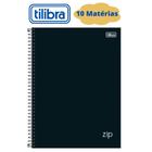 Caderno Tilibra 10 Matérias Zip Universitário Preto Espiral Capa Dura Neutro