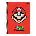 Caderno Univ. 1 Matéria 80fls Super Mario Vermelho Foroni