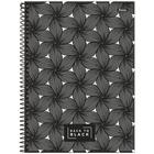 Caderno Univ 10 Matérias 160Fls Back To Black Floral Foroni