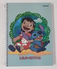 Caderno universitário 12 matérias 192 folhas capa dura Lilo & Stitch Disney Star School Jandaia