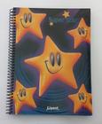Caderno Universitário Super Star com Folhas na cor Preta 100 fls