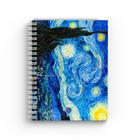 Caderno Van Gogh "Noite Estrelada" Capa Dura com Toque Aveludado, 160 Páginas Pautadas, 20x14cm
