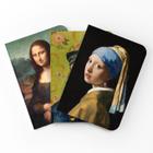 Cadernos Kit Retratos com 3 unidades - Capa Flexível com Toque Aveludado, 80 Páginas cada, 20x14cm