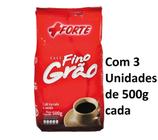 Café Fino Grão + Forte - Kit com 03 pacotes de 500g
