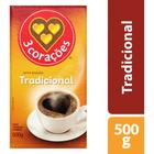 Café Torrado E Moído a Vácuo Tradicional 3 Corações 500g