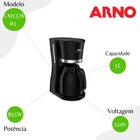 Cafeteira Elétrica Arno Cool Touch CM1328B1 1L Preto - 110V