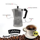 Cafeteira Italiana Moka Faz 6 Xícaras - Café Expresso - Faça Café Mais Forte e Encorpado Como Nas Cafeteiras Profissionais - Barista Profissional - Fratelli