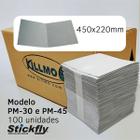 Caixa 100 unidades refil adesivo armadilha luminosa 450x220mm stickfly pm-30/pm-45