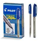 Caixa 12 Canetas Marcador Retroprojetor Azul Pilot 2.0mm Permanente Multiuso