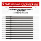 Caixa 12 Refis p/ Caneta Esferográfica PILOT Super Grip 0.7 mm Ponta Fina Carga ref RFJS-GP