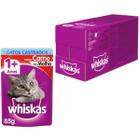 Caixa 20un Ração Úmida Whiskas Sachê Gatos Adultos Castrados Carne ao Molho 85g