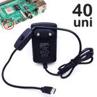 Caixa 40 Fontes De Alimentação 5v 3A Para Raspberry Pi 2 Pi 3 Pi 3b V8 Botão Liga/Desligar U1002