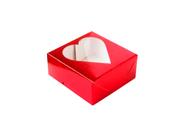 Caixa 8X8 Mini Coração Vermelho C/10un - Cia