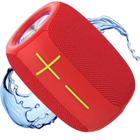 Caixa Caixinha De Som Portatil Bluetooth Usb À Prova D'água Cor Vermelho