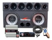 Caixa Carro Som Taramps 2 Pioneer Bluetooth Corneteira Sub