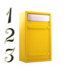 Caixa correio carta grade/embutir Aço amarela+3 Números PL Colonial