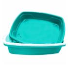 Caixa de Areia Bandeja Sanitária Higiênica Com Peneira Cat Clean 3 Partes Verde Para Gato Four Plast