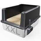 Caixa de areia para gatos Suitfeel XXL em aço inoxidável com tampa 71x52x36cm