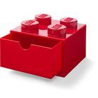 Caixa de Armazenamento Empilhável LEGO com 4 Botões Vermelhos