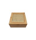 Caixa de bambu com palha 4 divisórias
