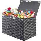 Caixa de brinquedo kids Caixa de brinquedos Caixa bins para meninas meninos, grande tecido de depósito dobrável recipiente com Tampa flip-top & alças para roupas, cobertor, berçário, brinquedoteca, quarto, 24,5"x13"x16" (cinza)